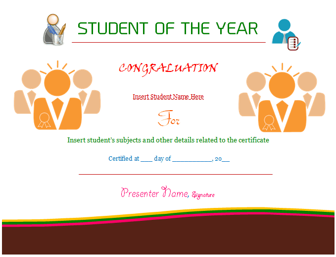 Top 5 Resources To Get Free Student Of The Year Award Templates Word