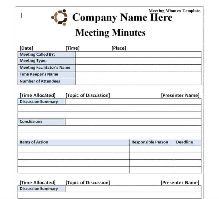 22 Useful Meeting Minutes Templates in WORD