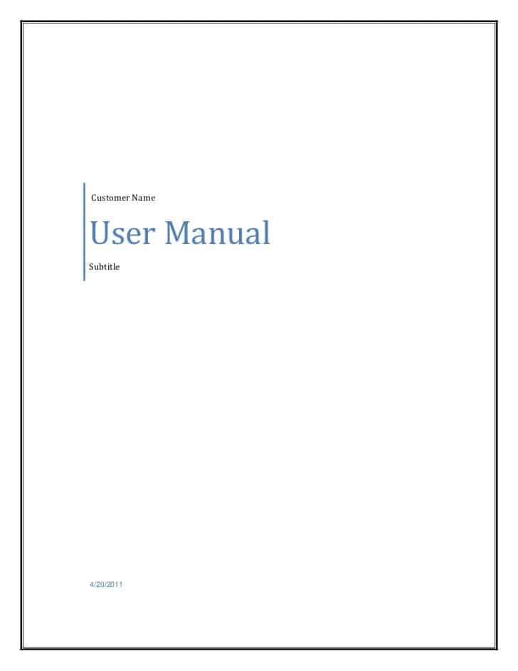 Top 5 Samples Of User Manual Templates Word Templates, Excel Templates