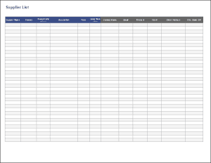 7+ Free Supplier List Templates – Word Excel Templates
