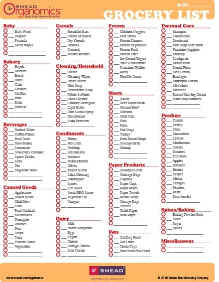 Top 5 Resources To Get Free Grocery List Templates - Word Templates ...