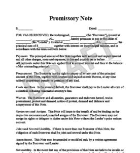 Top 5 Free Samples Of Promissory Note Templates - Word Templates, Excel ...