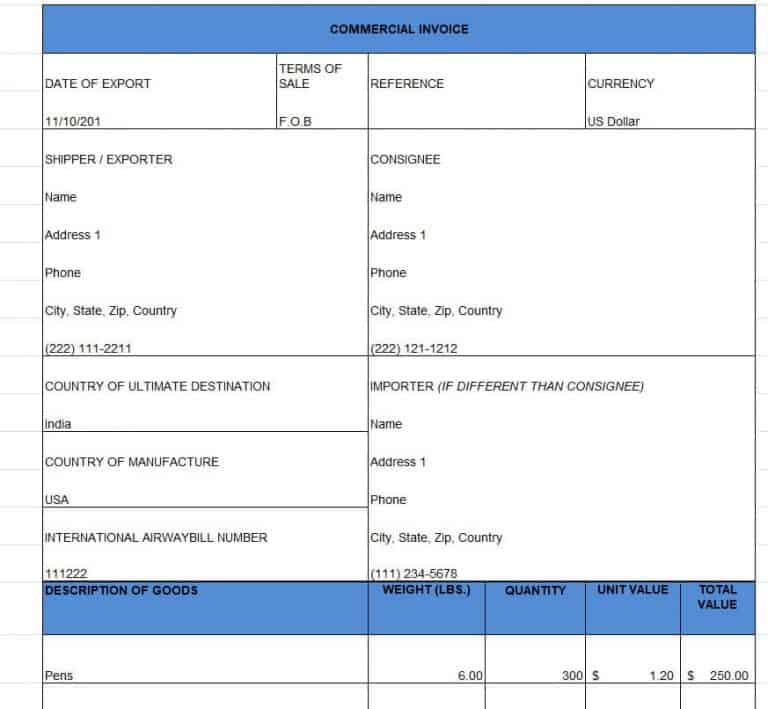 17 Sample Commercial Invoice Templates [WORD & EXCEL]