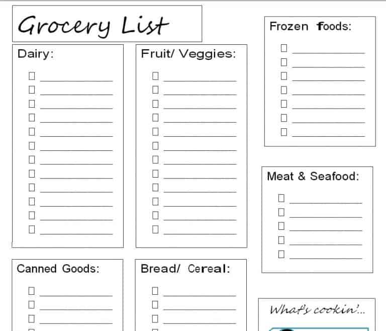 17 BEST Printable Grocery List Templates [WORD, EXCEL, PDF] – Word ...