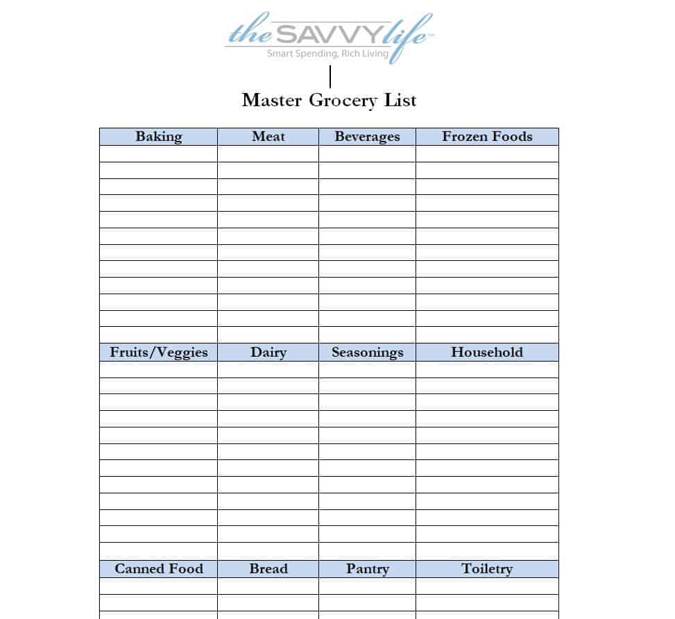 17 BEST Printable Grocery List Templates [WORD, EXCEL, PDF] – Word