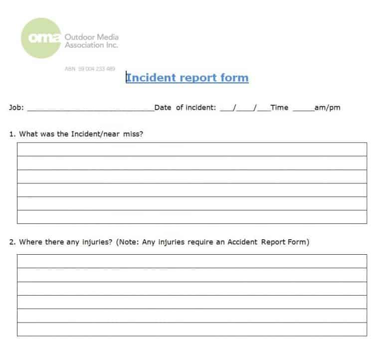 25 BEST Incident Report Templates & Formats – Word Excel Templates