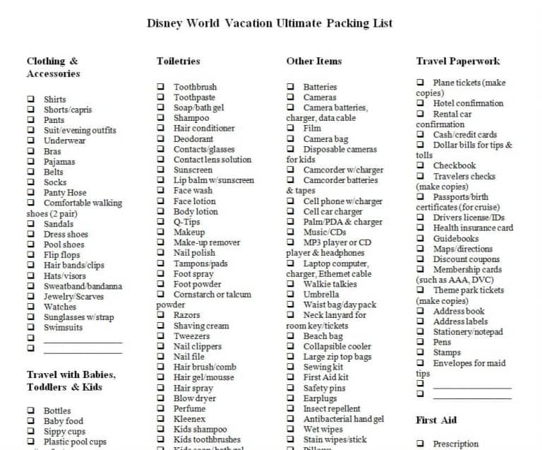 23+ FREE Printable Packing List Templates [PDF, WORD, EXCEL] – Word ...