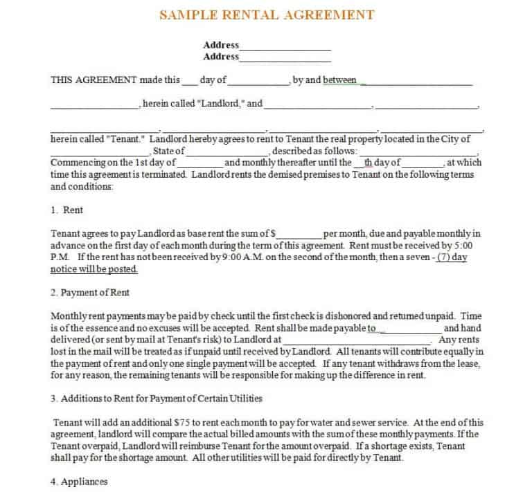 13+ FREE Rental Agreement Templates WORD