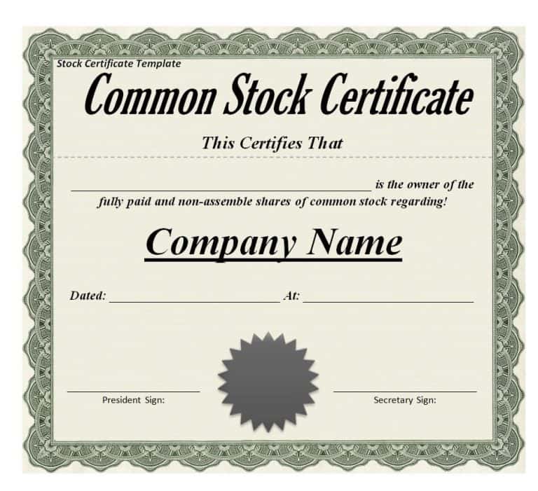 17+ BEST Share/Stock Certificate Templates [WORD & PDF] – Word Excel ...