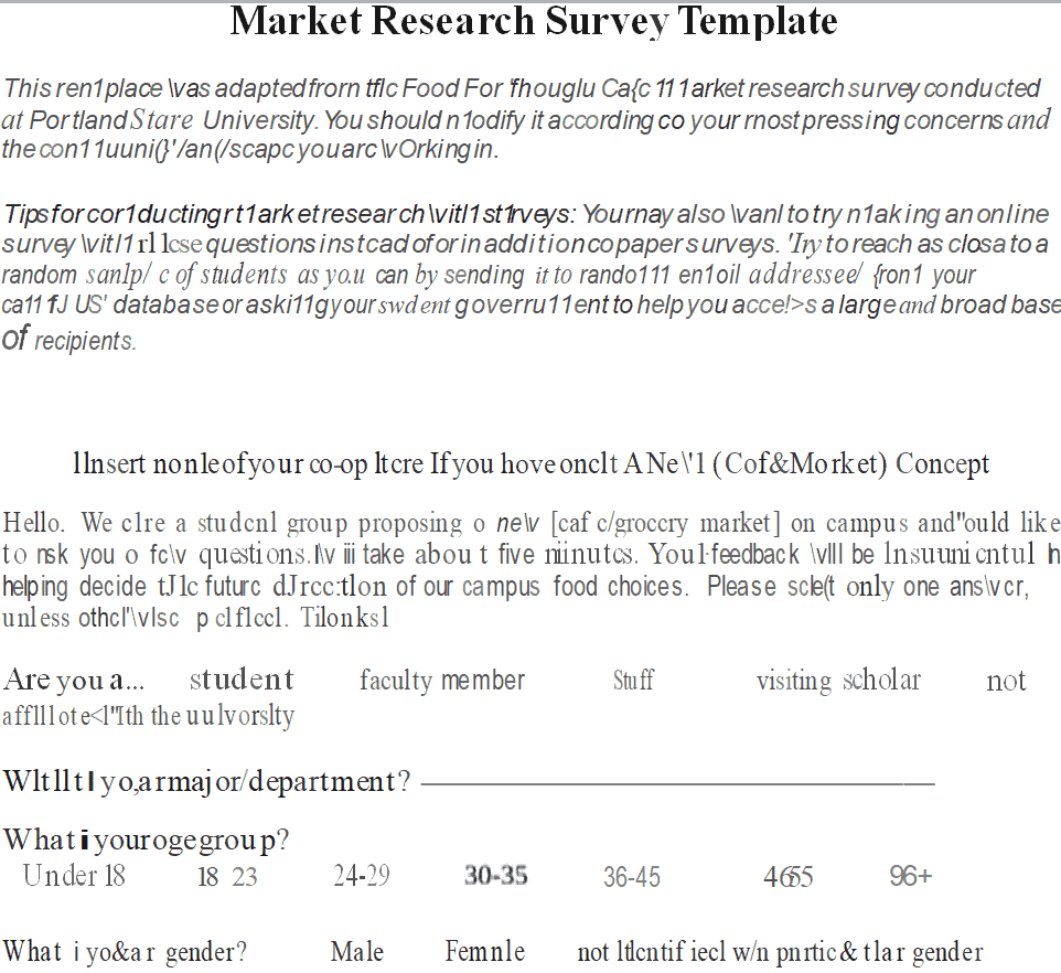 market research survey template