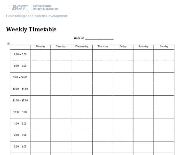 10+ Useful Timetable Templates & Formats [WORD, PDF, EXCEL] – Word ...