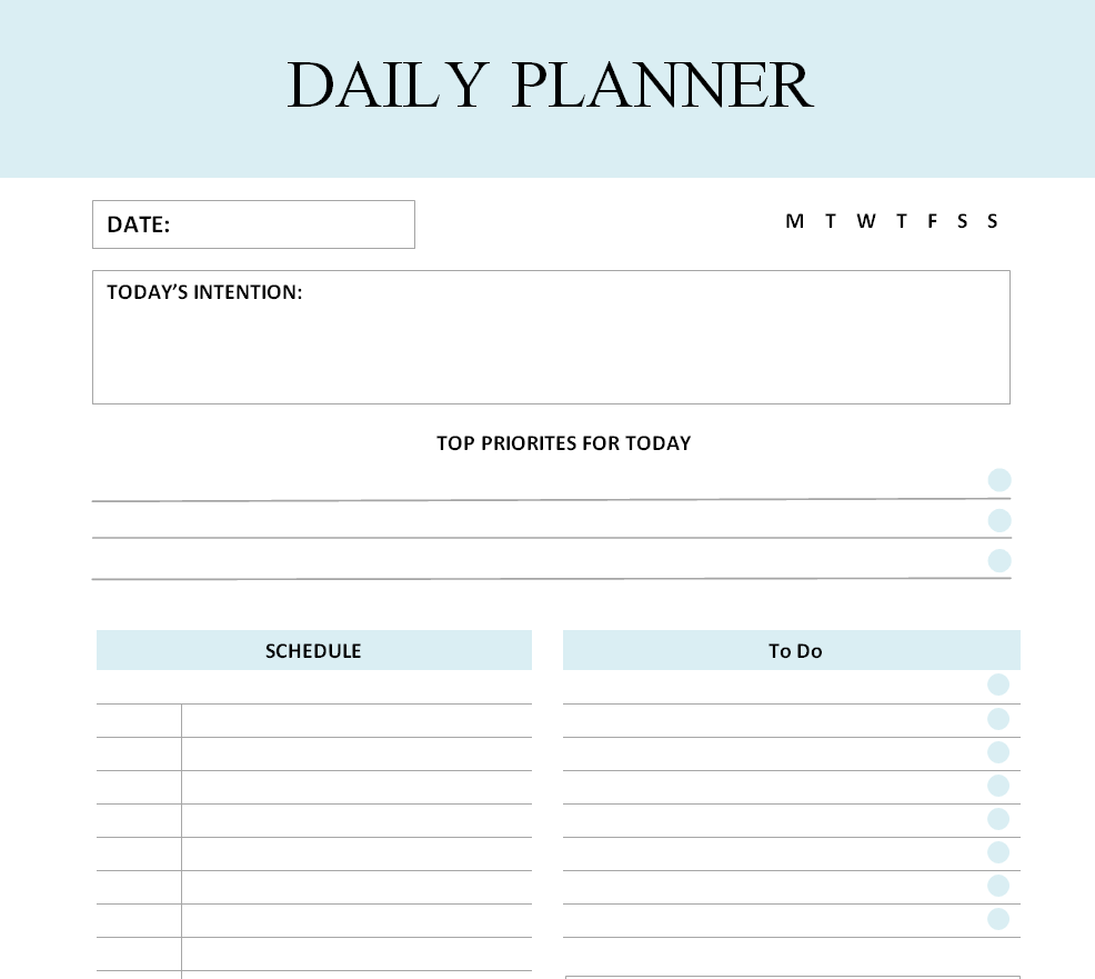 10+ Handy Daily Planner Templates – Word Excel Templates