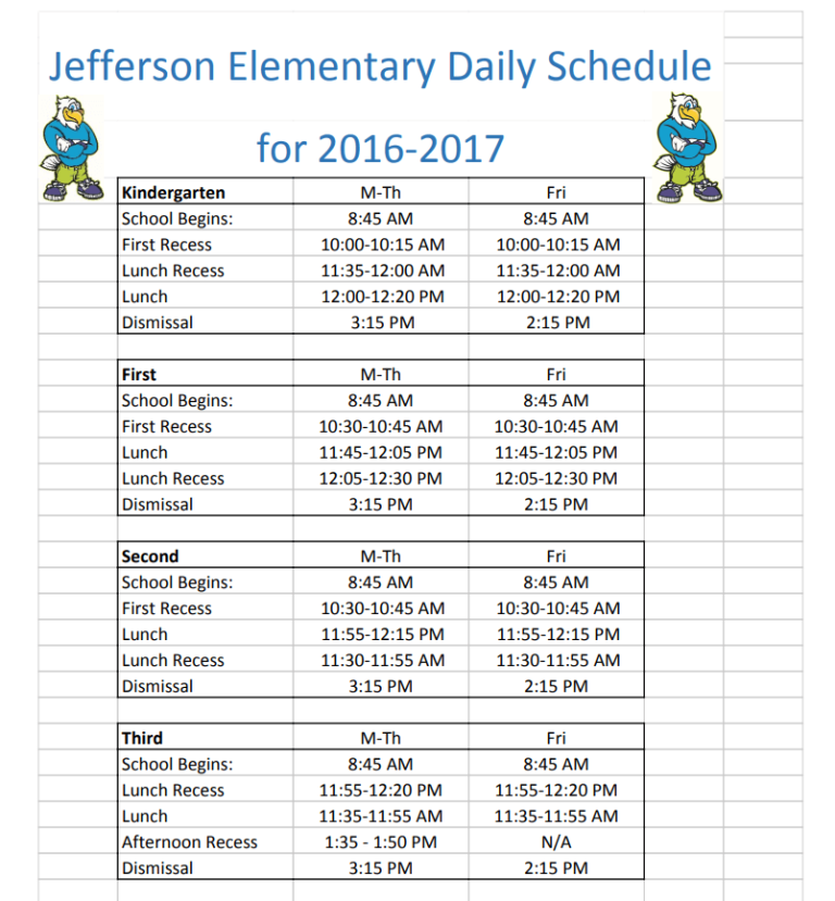 daily schedule pdf template