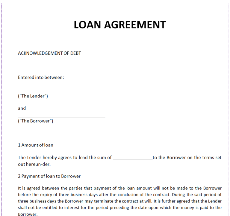 Download 10 BEST Loan Agreement Word Templates – Word Excel Templates