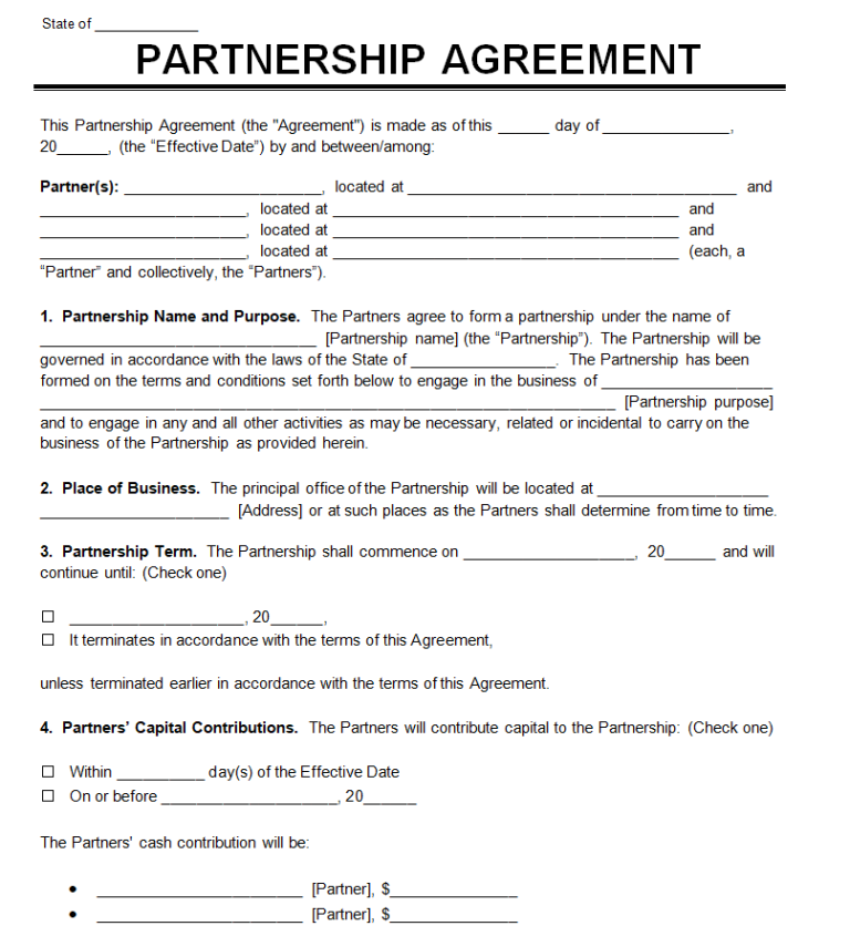 Top 15 FREE Partnership Agreement Templates